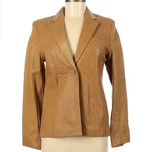 Banana Republic camel lambskin leather blazer